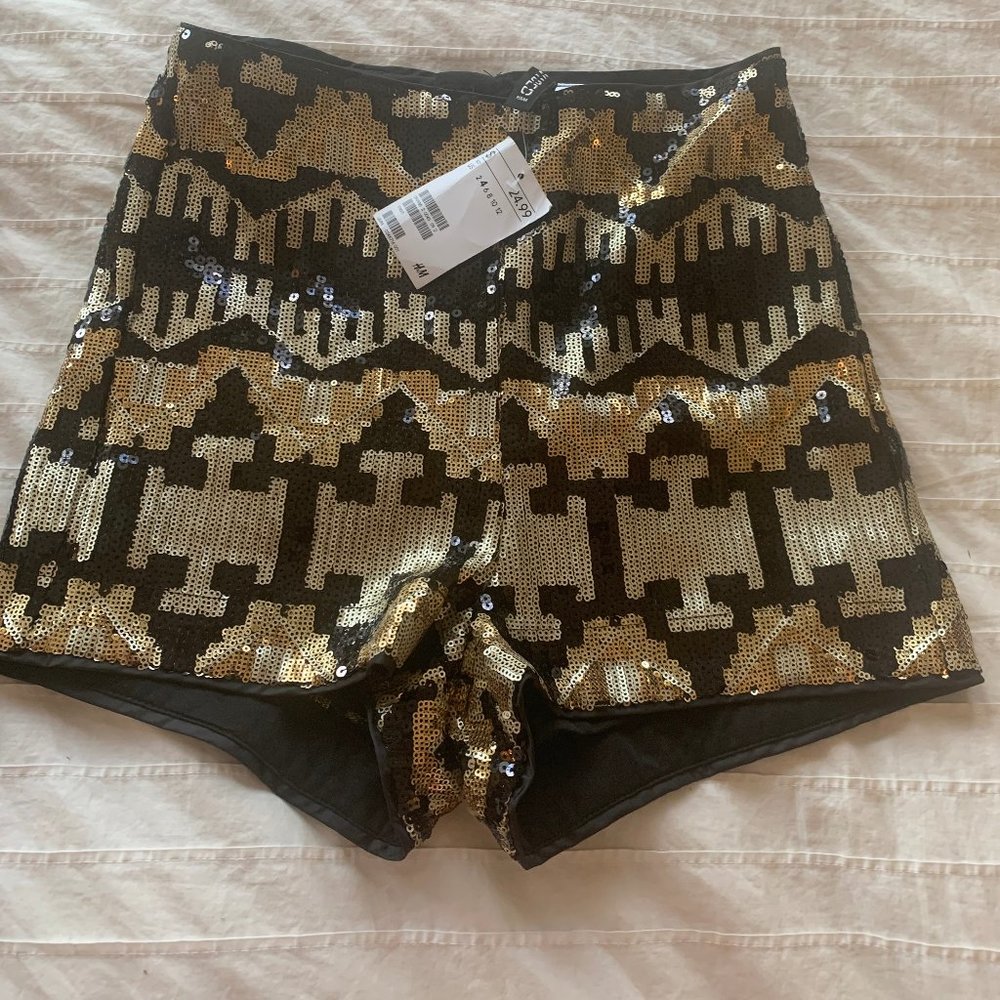 H&M Sequin Aztec shorts